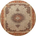 thumbnail image 1 of Ahgly Company Indoor Round Traditional Dark Sienna Brown Medallion Area Rugs, 3' Round, 1 of 6