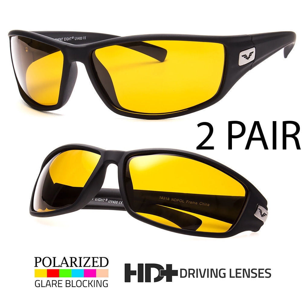 SPORT WRAP HD NIGHT DRIVING POLARIZED SUNGLASSES YELLOW HIGH DEFINITION GLASSES