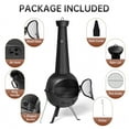 thumbnail image 4 of KingChii Chiminea Outdoor Fireplace, Wooden Fire Pit for Patio Backyard  with Cover, Black, 4 of 6