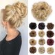 thumbnail image 1 of Scrunchy Updo ondulado pelo liso moño clip desordenado donut moños extensión de pelo sintético (rubio oscuro y rubio blanqueado), 1 of 5