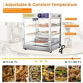 thumbnail image 3 of WeChef Commercial Food Warmer 3-Tier 20x20x24" Countertop Food Pizza Pastry Warmer Display Case 750W 110V, 3 of 12