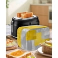 thumbnail image 4 of Yellow Abstract Small Toaster Cover 2 Slice, Kitchen Appliance Covers, Grey Geometric Oil Painting Vintage Gradient Toaster Oven Cover with Loop, Bread Machine Cover Polyester Dust Cover Protection, 4 of 4