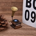 thumbnail image 3 of Fonógrafo en Miniatura, Accesorios de la Casa de Muñecas Detalla Finos de Madera Decorativa de Madera Libre Con Fonograma para Niños, 3 of 7