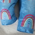thumbnail image 6 of Xyant Baby Girl Clothes Toddler Girls Winter Outfits Clothing Ruffle Long Sleeve Top Rainbow Print Denim Pants Jeans Cute Fall Outfit Set (White,2-3 Years), 6 of 7