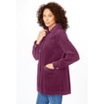 thumbnail image 4 of Woman Within Plus Size Pleat-Back Corduroy Jacket Long Oversized Barn Coat, 4 of 6