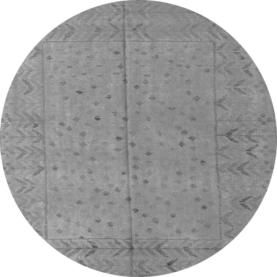Ahgly Company Indoor Round Abstract Gray Modern Area Rugs, 3' Round