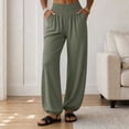 thumbnail image 2 of Aezemi Women High Waisted Sports Pants Loose Fit Elastic Waist Flowy Jogger Pants with Pockets Palazzo Womens Workout Fashion Casual Outdoor Trousers XXL, 2 of 8