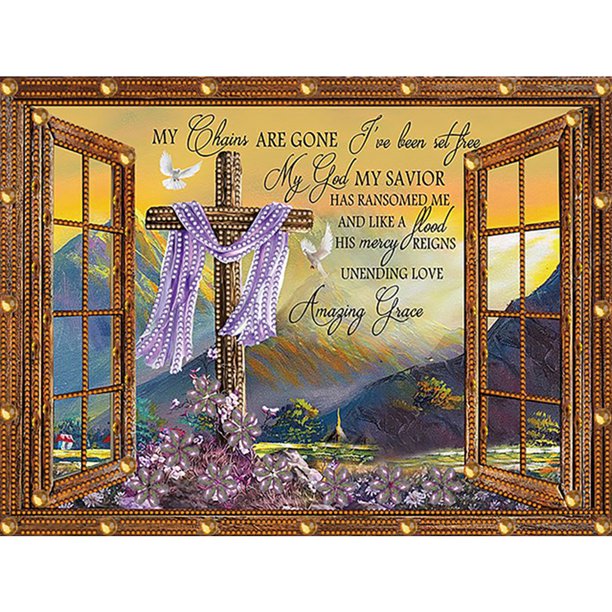 Cruz Diamante Parcial Likrtyny pintura resina Diamante 30*40cm