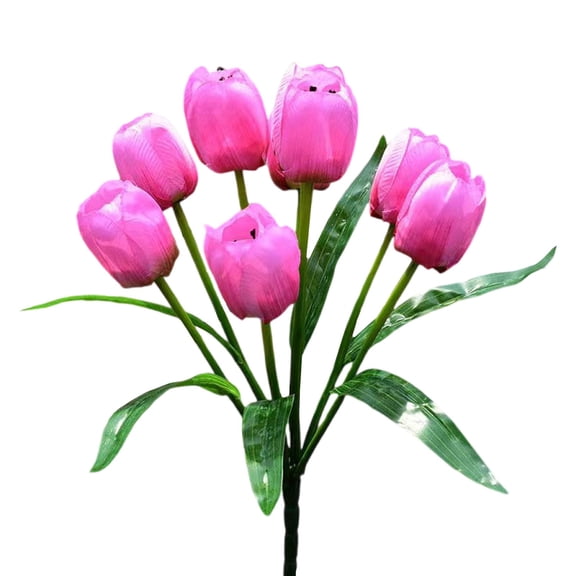 Fake Tulips Artificial Flowers, Real Touch PU Faux Flowers, 1 Bouquet 9 Heads,Tulip Stems for Wedding Spring Bouquet Floral Arrangement Home Party Office Decorations for Mother's Day(Pink)