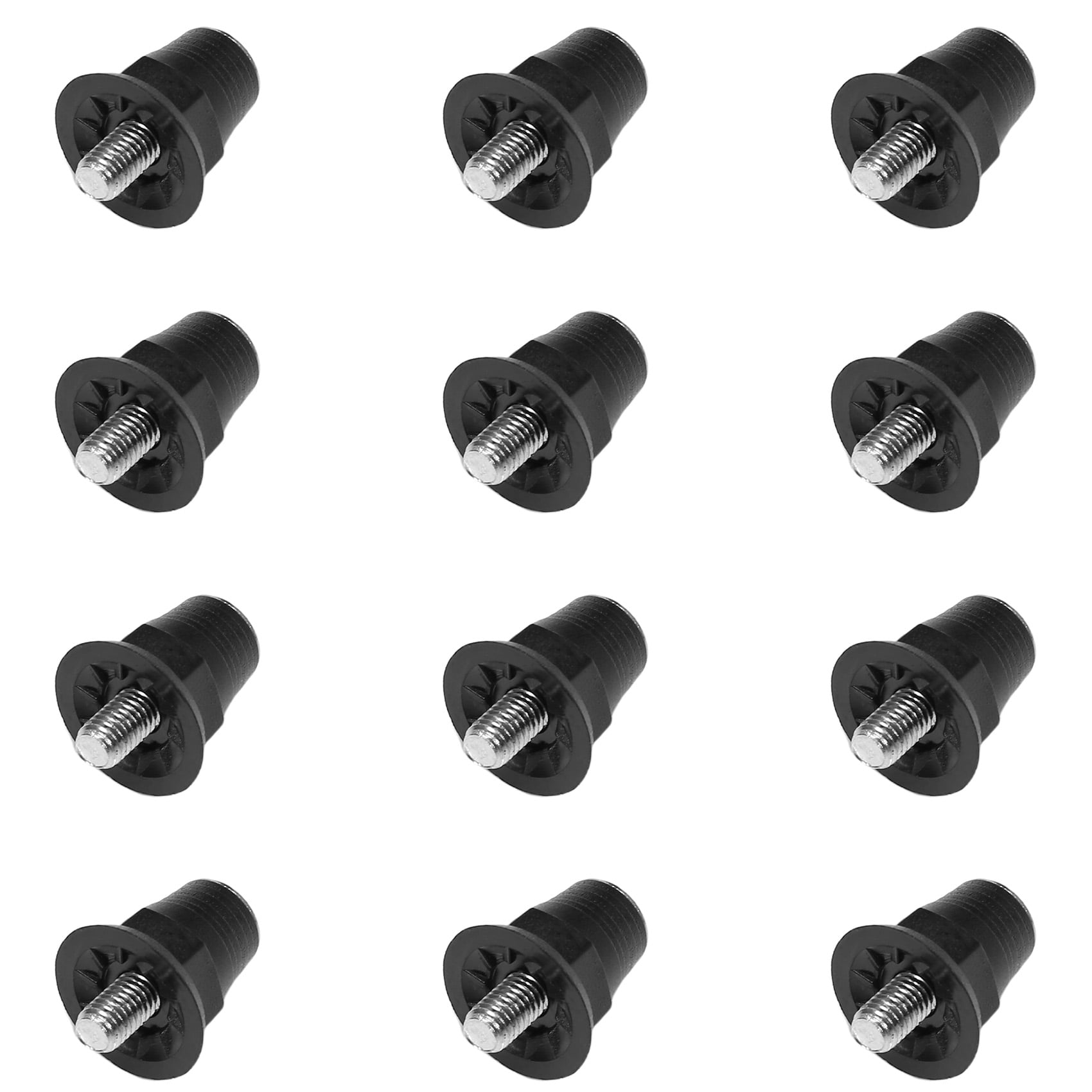 12 Pointes De Remplacement Pour Chaussures De Football - Crampons Nylon Noir - 10mmx14mm / 7mmx14mm