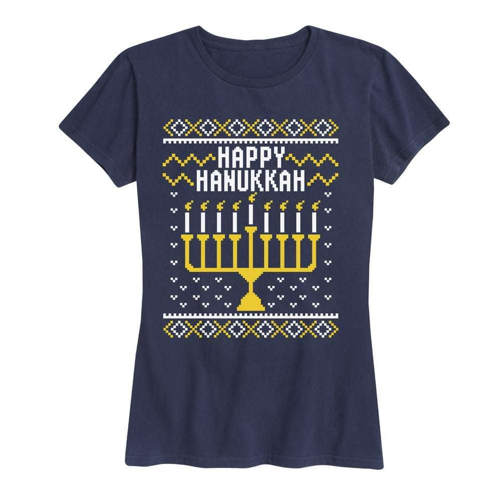 Instant Message - Happy Hanukkah - Women's Short Sleeve Graphic T-Shirt - Walmart.com - Walmart.com