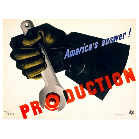 Great BIG Canvas | Rolled Print Collection Poster Print entitled Production, America's Answer