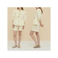 thumbnail image 5 of nvzhuang Women Pajama Set, Bow Short Sleeve Tie-up T-shirt with Shorts Sleepwear Loungewear, 5 of 9