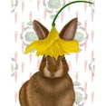 thumbnail image 3 of Fab Funky 15x18 Black Modern Framed Museum Art Print Titled - Daffodil Rabbit, 3 of 5