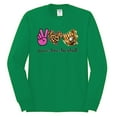 thumbnail image 1 of Peace Love Baseball Sports Mens Long Sleeve Shirt, Kelly, X-Large, 1 of 4