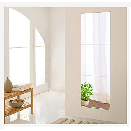Beauty4u 3 Piece 16 Inch Wall Mirror Full Mounted Frameless Hanging Door Home Workout Gym For Glass Tile Self Adhesive Canada Wall Glass Mirror Tile Self Adhesive, Frameless Gym Mirror Canada