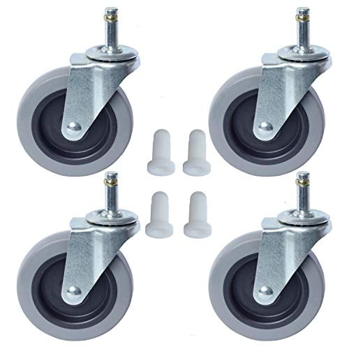 AAGUT 4 Inch Caster Replacement Wheels for Rubber Cart, Swivel Stem