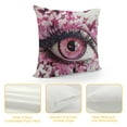thumbnail image 4 of PHYHOO  Butterflies Throw Pillow Cushion Cover, Fairy Female Eye with Butterflies Eyelashes Mascara Stare Party Makeup, Decorative Square Accent Pillow Case,  Pale Pink White, 4 of 5
