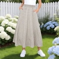 thumbnail image 2 of Edvintorg Clothes for Girls Fashion Plaid Elastic Waisted A-Line Maxi Skirt with Pockets Summer Casual Beach Skirts, 2 of 6