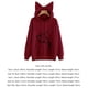 thumbnail image 2 of Minnieouse Loose Fit Cartoon Cat Print Mujer con capucha Print Mujer Camisa Manga larga Cuello Sudadera con capucha Prendas para la parte del cuerpo Vino rojo S Minnieouse FS9881-11, 2 of 6