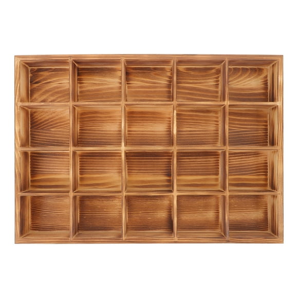 LITINKIMI Multi Purpose Wooden Compartment Box with Dividers for Socks Underwear and Tie Organization