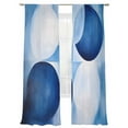 thumbnail image 2 of Abstract Circular Sheer Curtains 108 Inches Long 2 Panels Blue White Stitching Gradient Light Filtering Semi Sheer Window Curtains Drapes for Bedroom Living Room 52"x108", 2 of 7