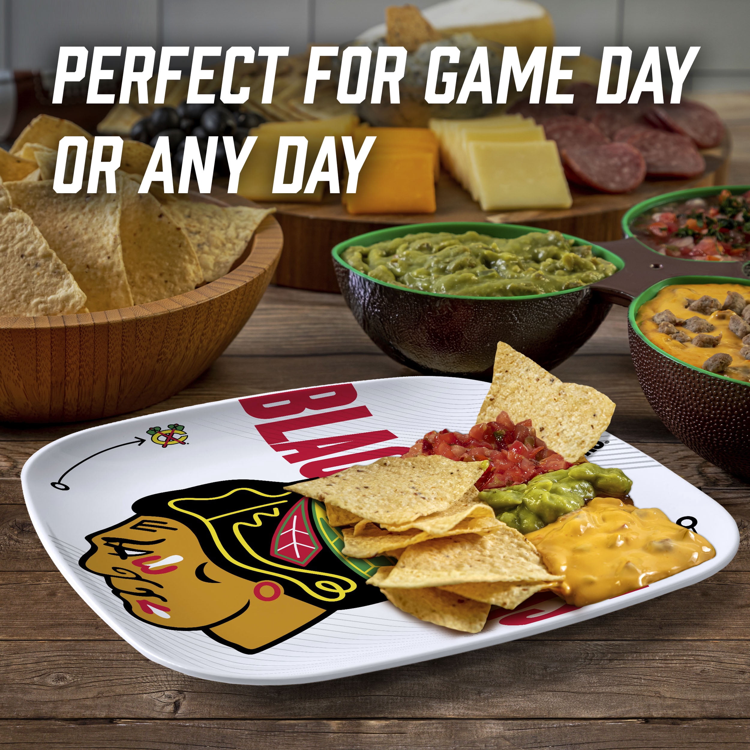 YouTheFan NHL Chicago Blackhawks Large Party Plate