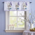 thumbnail image 4 of Valance Curtains for Kitchen Windows Easter Rabbit in Tea Cup Rod Pocket Valance Lilies Purple Stripes Short Window Curtain Topper for Bedroom Living Room Bathroom 54x18in,1&nbsp;Panel, 4 of 9