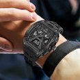 thumbnail image 6 of Men's Square Wrist Watch Silicone Sports Watch Waterproof Analog Digital Multifunction Clock, 6 of 6