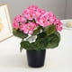 thumbnail image 4 of Camelia artificial de imitación para exterior | Flores artificiales de seda realistas para decoración primavera-verano | Geranio de plástico para porche, balcón, puerta de entrada, jardín, casa, 4 of 5