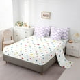 thumbnail image 6 of Manfei Lovely Bow 7 Pieces Bedding Comforter Set,Cartoon Bow Tie Full Bedding Set,White Purple Fitted Sheet Flat Sheet For Kids,Breathable Home Decor Reversible, 6 of 9