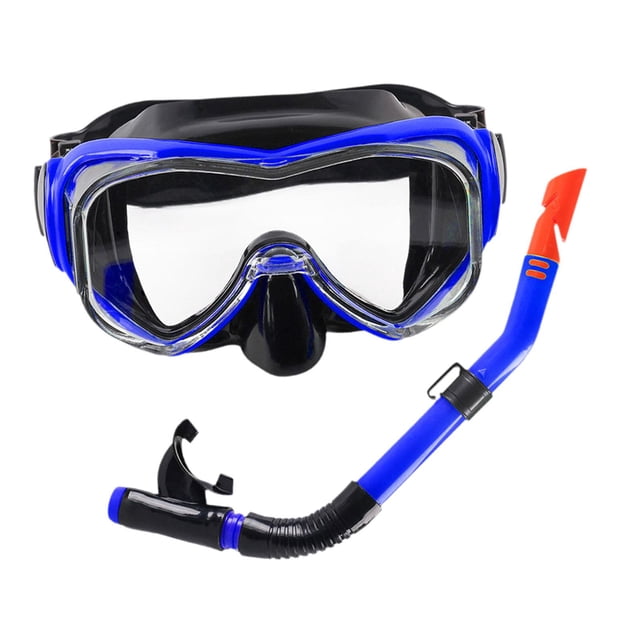 Máscara de buceo con vista amplia Perfecl equipo de snorkel para hombres y mujeres Azul negro
