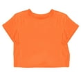 thumbnail image 5 of Women Short Sleeve Cropped T-Shirts Crew Neck Loose Crop Tops Summer Casual Drop Shoulder Basic Tees Orange XXL, 5 of 5
