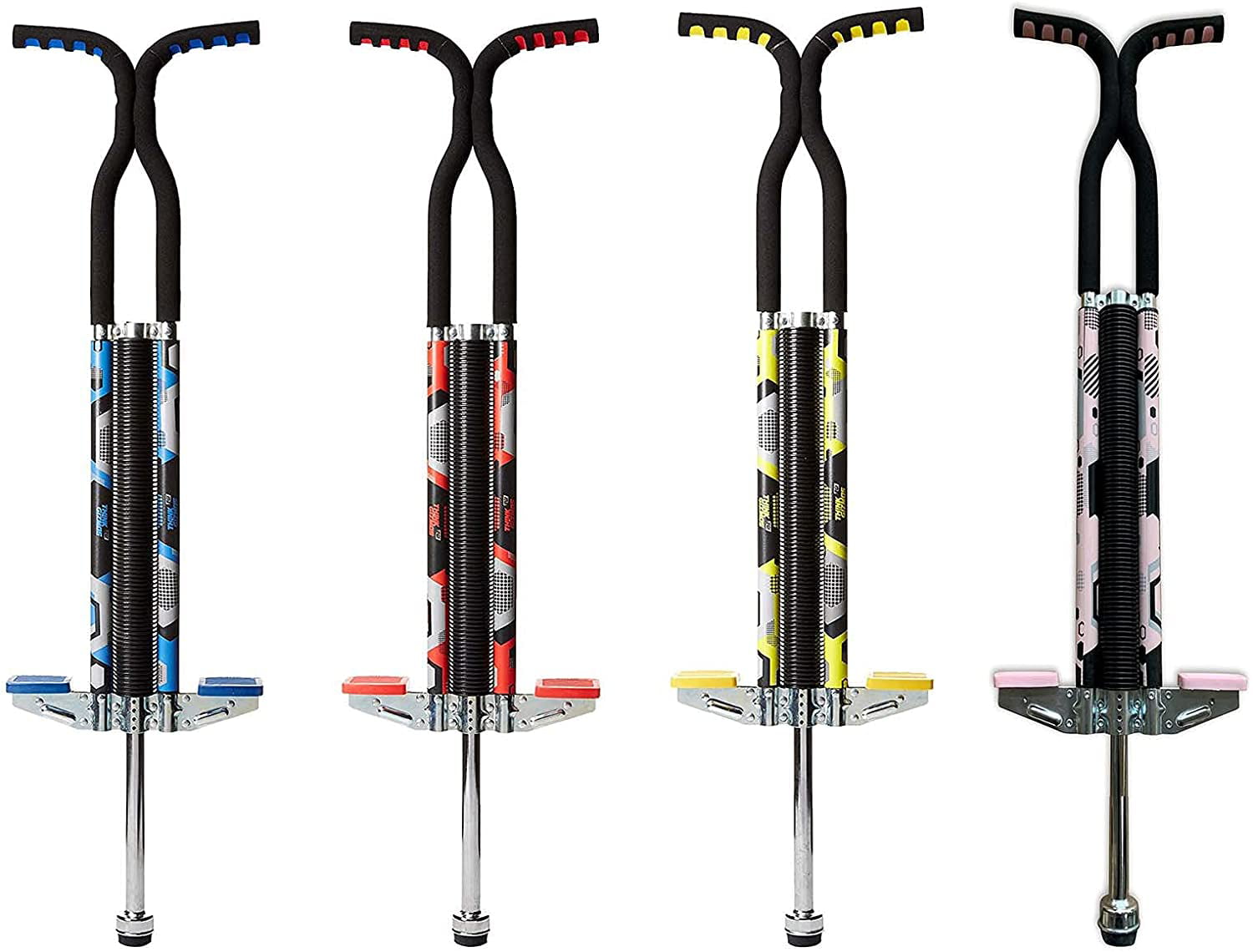 KIDS GIRLS BOYS STRONG DOUBLE POGO STICK FUN POWERED JUMP SPRING BOUNCE 39 inch 