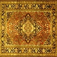 thumbnail image 1 of Ahgly Company Machine Washable Indoor Square Medallion Yellow Traditional Area Rugs, 5' Square, 1 of 4