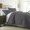 The Home Collection - 3 Piece Premium Duvet Cover Set - Premium Ultra Soft Dominant Color Gray King/Cal King