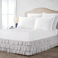 thumbnail image 2 of CCNY 16" Inch Drop Multi Ruffled Bed Skirt Queen Size 100% Microfiber Made Light Grey Color, 2 of 6