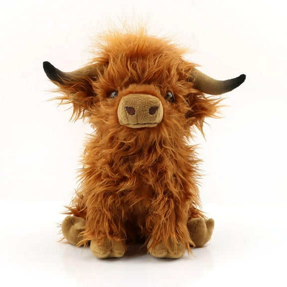 Stuffed Animals Highland Cows Cute Stuff Fluffy Cattle Dolls Skeleton Toys Figure Pillows Birthday Presents for Baby Kids Girls Boys Toddler Preschool Realistic Plush Décor