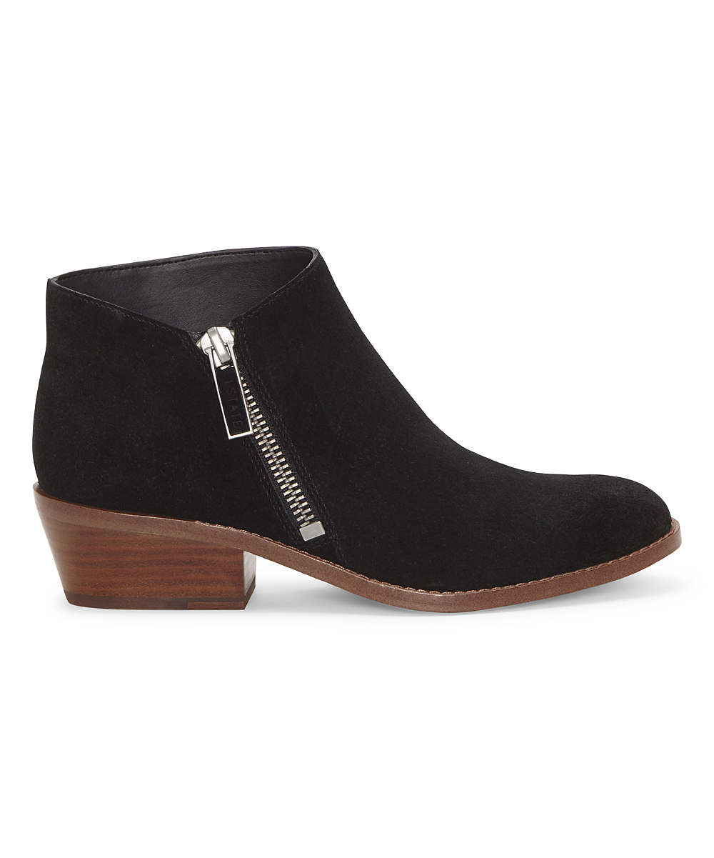 1.State Rosita Leather Boot Black Nubuck Suede Low Cut Designer Ankle Booties (Black, 7.5) - image 2 of 5