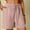 Pink, variant on Mefallenssiah Women'S Cotton Linen Shorts Solid Color Comfortable Elastic Wide Leg Casual Shorts