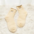 thumbnail image 2 of CUZIBR Fluffy Socks Fuzzy Lined Thick Wool Crew Socks Warm Winter Soft Thermal Cozy Boot Slipper Socks Casual Breathable Socks,Yellow,One Size, 2 of 4