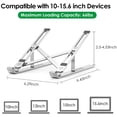 thumbnail image 2 of Support pour Ordinateur Portable, Réglable en Aluminium avec Aimant, Support Pliable Portable pour Bureau Compatible avec Tous les Ordinateurs Portables de 10 à 15,6 Pouces (Argent), 2 of 8