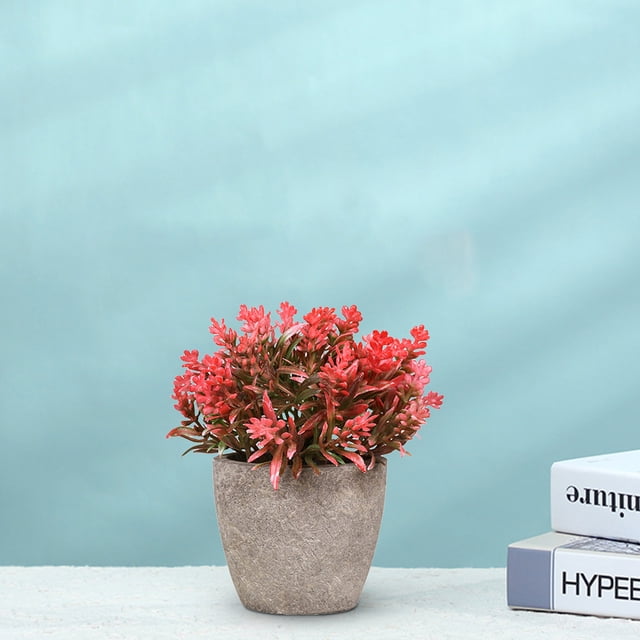 Planta de Simulación Oreja de Hoja puntiaguda onlyliua Mini Planta de Pulpa en maceta Decoración de escritorio regalo