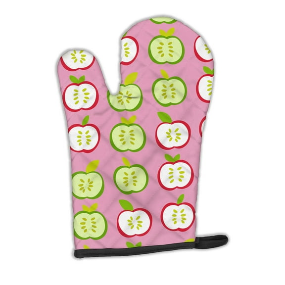 Carolines Treasures BB5141OVMT Apples on Pink Oven Mitt Large multicolor