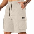 thumbnail image 2 of Domuza Mens Cargo Shorts Classic Stretch Waist Work Shorts Drawstring Multi Pockets Outdoor Camping Travel Hiking Short Complexion 2XL, 2 of 5