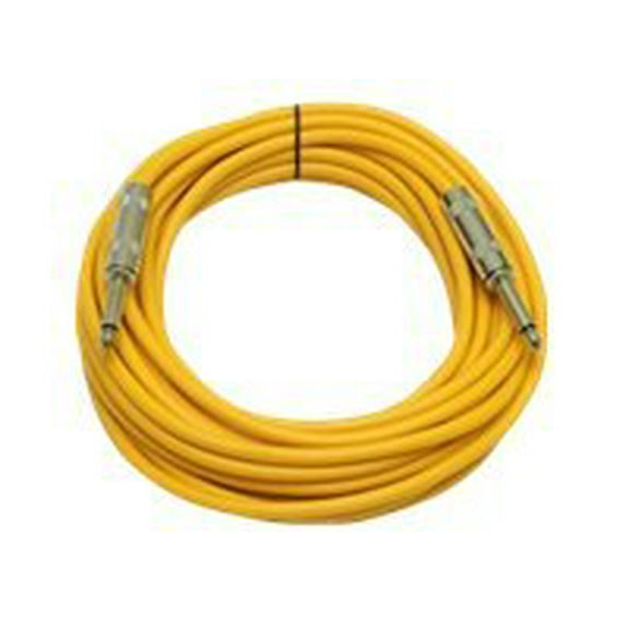 Seismic Audio - Yellow 1/4" TS 25' Patch Cable - Effects - Guitar - Instrument Yellow - SASTSX-25Yellow