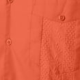 thumbnail image 5 of HAPIMO Men's Cuban Guayabera Shirts with Pocket Outdoor Wear Solid Color Teens Tops Short Sleeve Turndown Collar Button Activewear Casual Workout Summer Tees Orange XL, 5 of 5