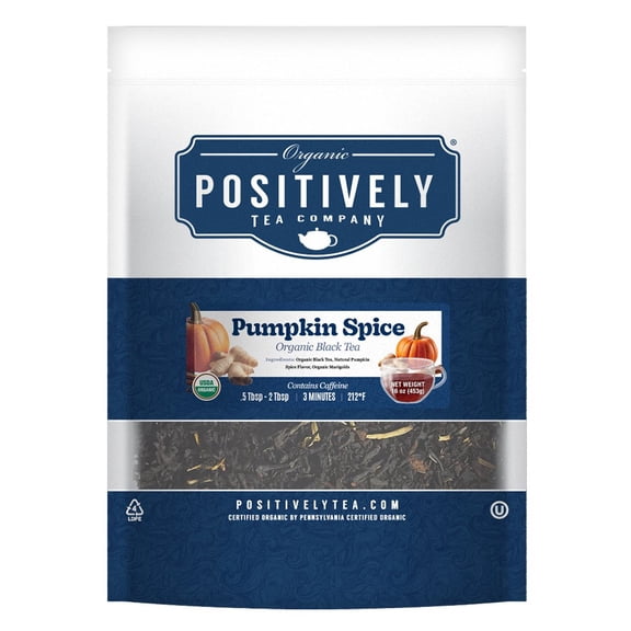 Positively Tea's Organic Pumpkin Spice Black Tea, Loose Leaf, 1 Pound Bag