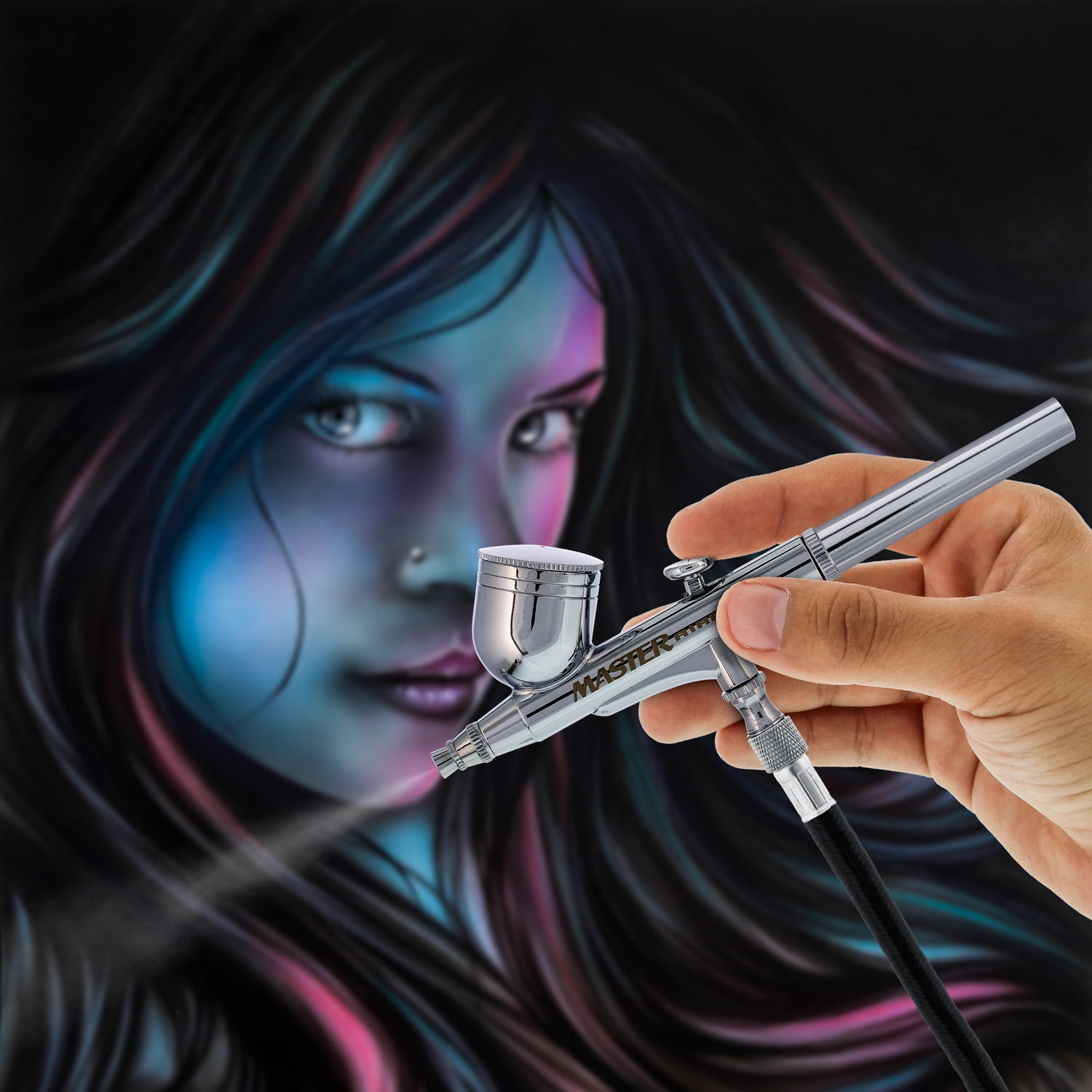 MASTER Elite G222 0.3mm Dual-Action Gravity AIRBRUSH SET KIT w/ 3 TIPS Paint Hobby