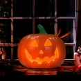 thumbnail image 4 of Vintage Halloween Pumpkin Lantern - Battery Powered Light Up Pumpkin Decor with Classic Design for Indoor Outdoor Use - Festive Tabletop, Garden, and Haunted House Tabletop Decorations, 4 of 5